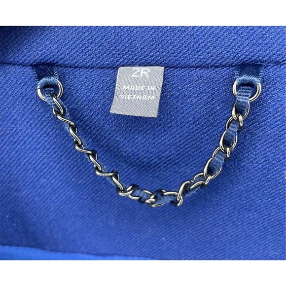 American Airlines Cobalt Blue Flight Attendant Topper Trench Long Coat Womens 2R - Picture 5 of 5